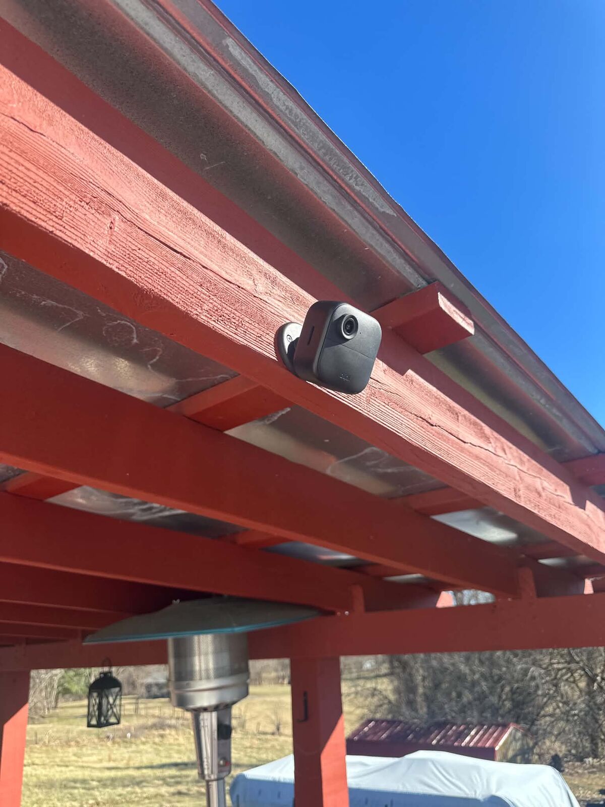 Blink camera — pergola mount