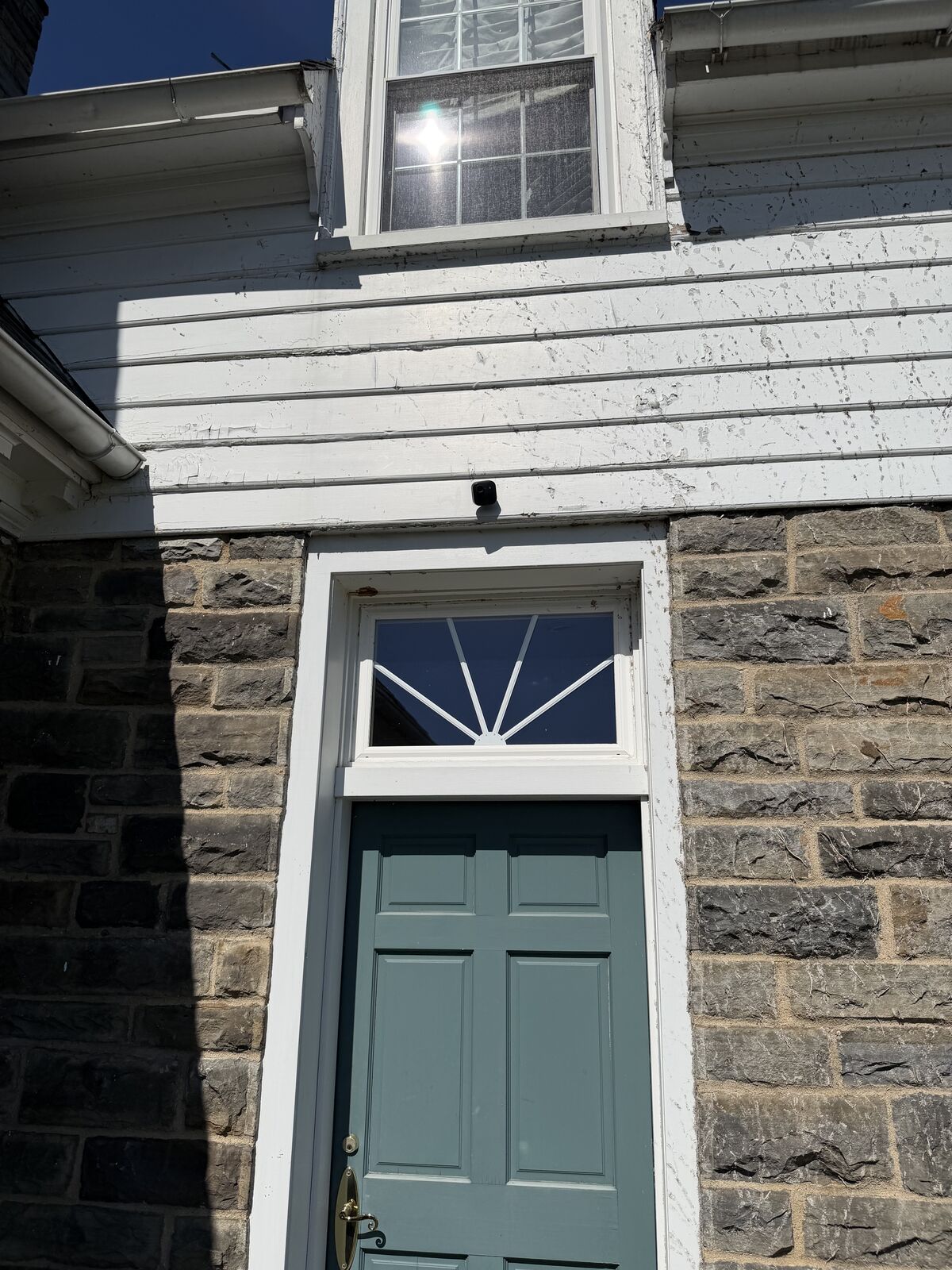 Blink camera — front door stone facade
