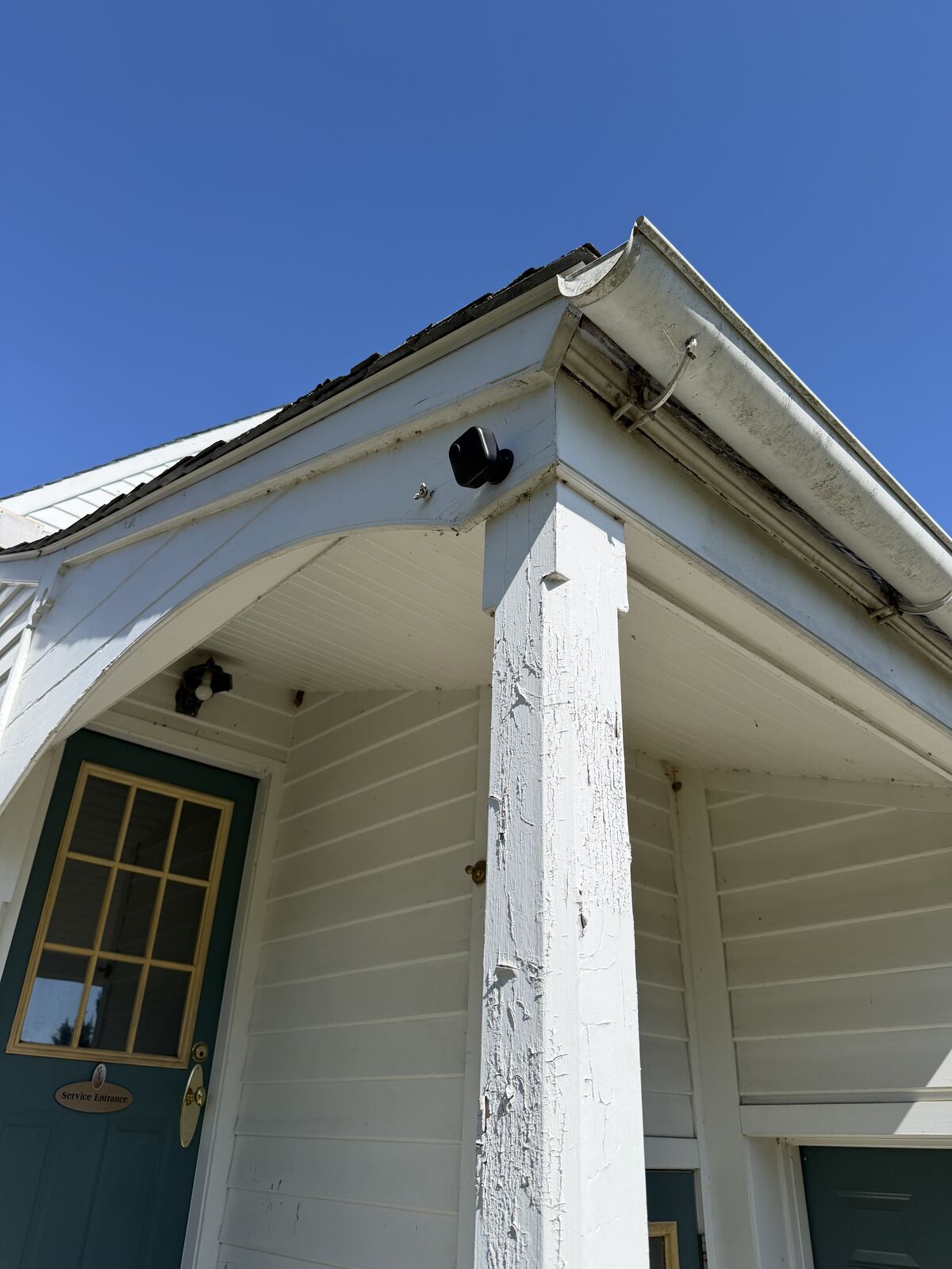 Blink camera — porch overhang corner