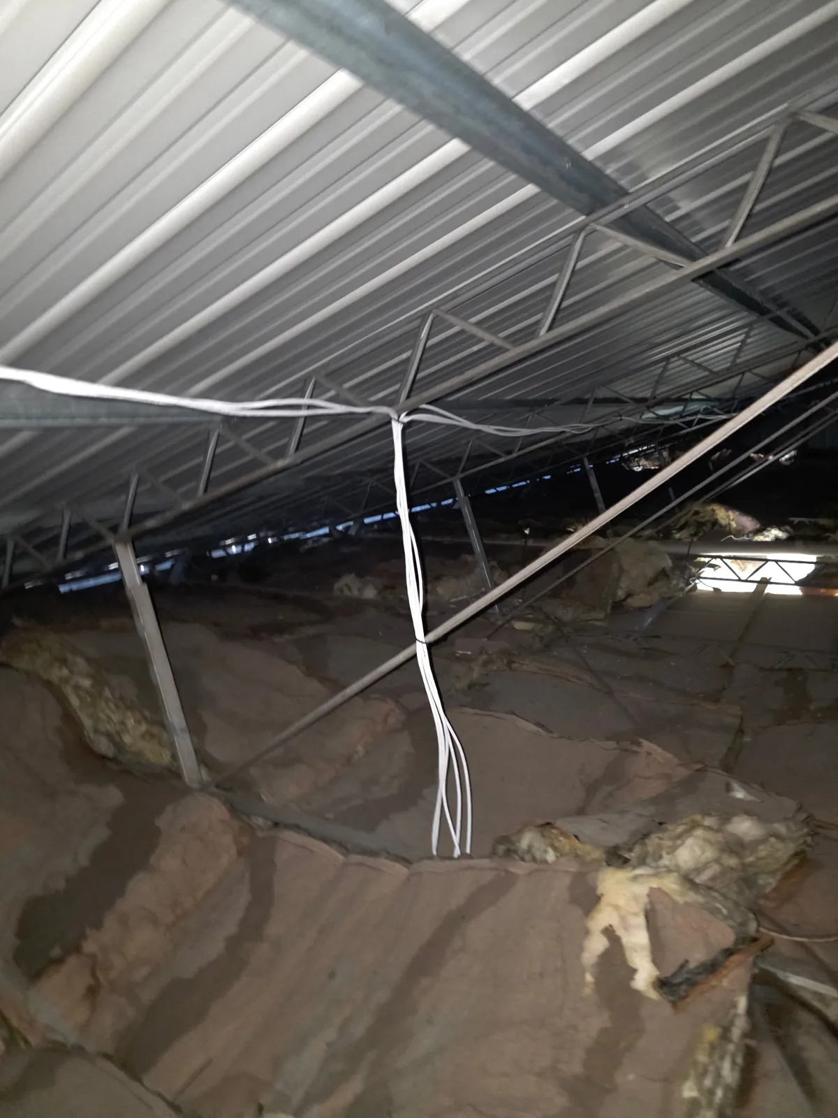 Commercial Cat6 security camera cabling routed and bundled above the ceiling in Christiansburg VA